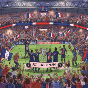 la célébration de la victoire du PSG contre l'Inter Miami