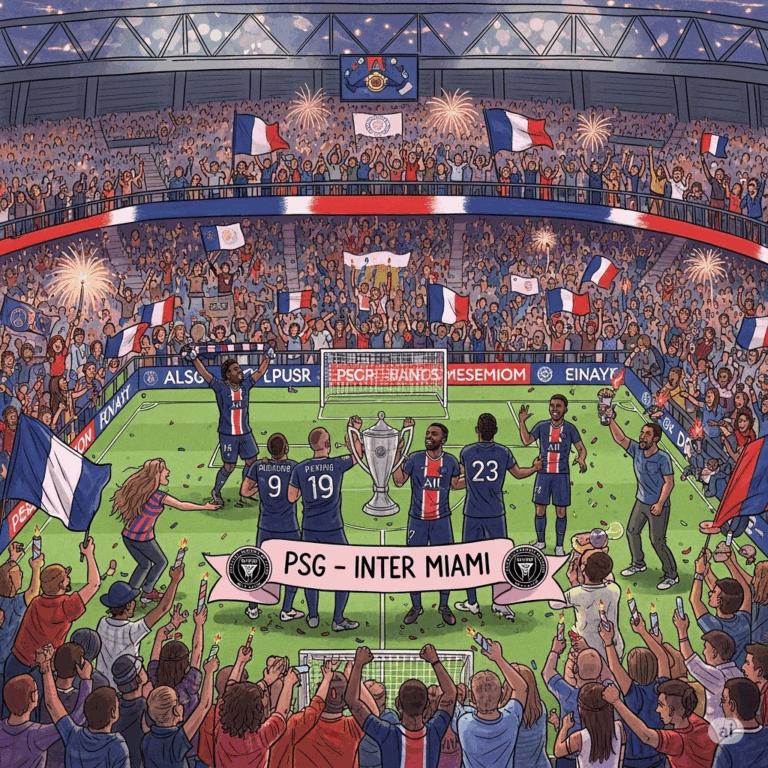 la célébration de la victoire du PSG contre l'Inter Miami