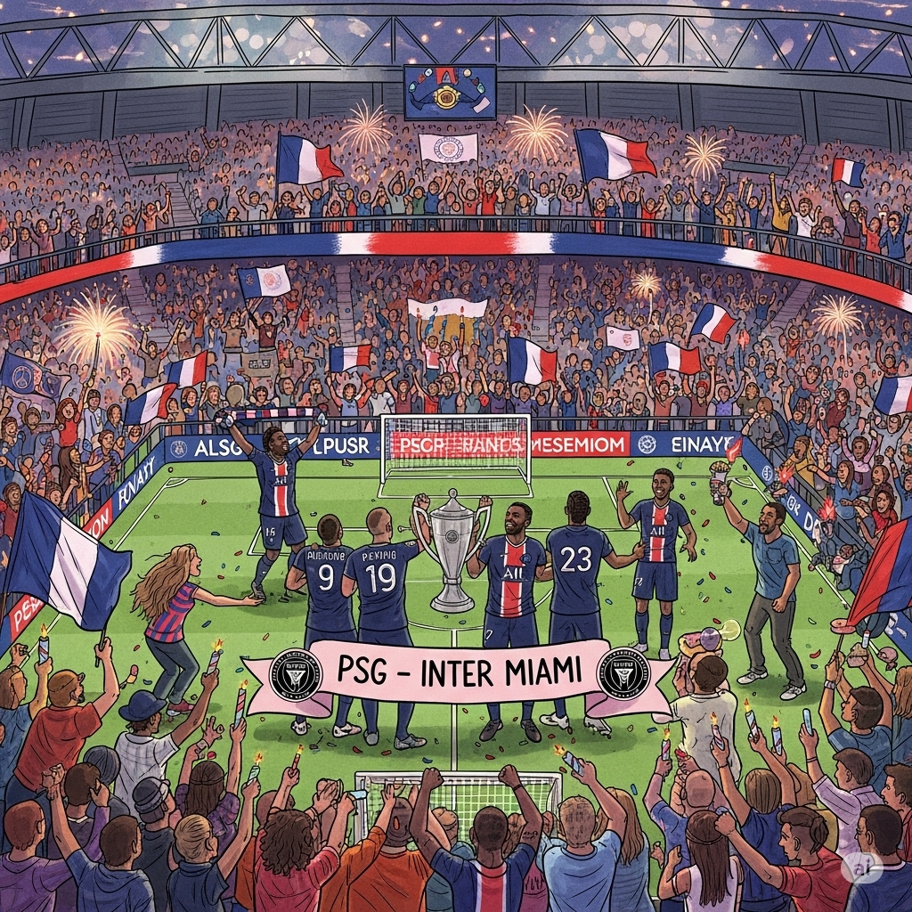 la célébration de la victoire du PSG contre l'Inter Miami