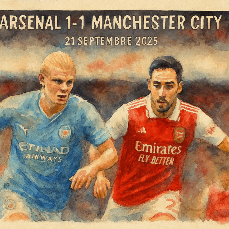 match nul entre Arsenal et Manchester city.