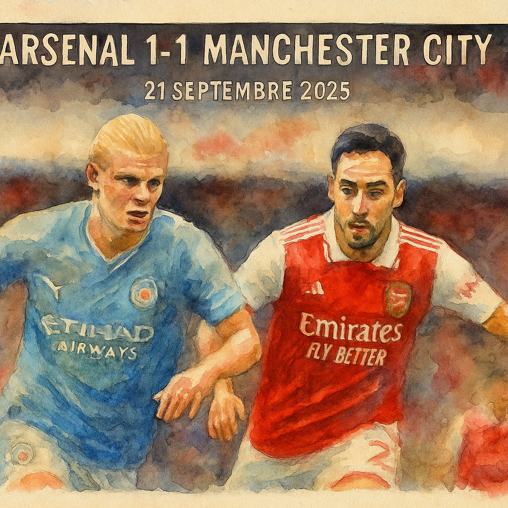 match nul entre Arsenal et Manchester city.
