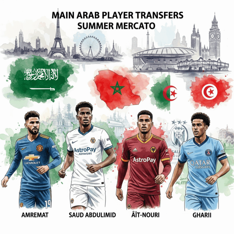 les principaux transferts de joueurs arabes en Europe lors du mercato estival.
