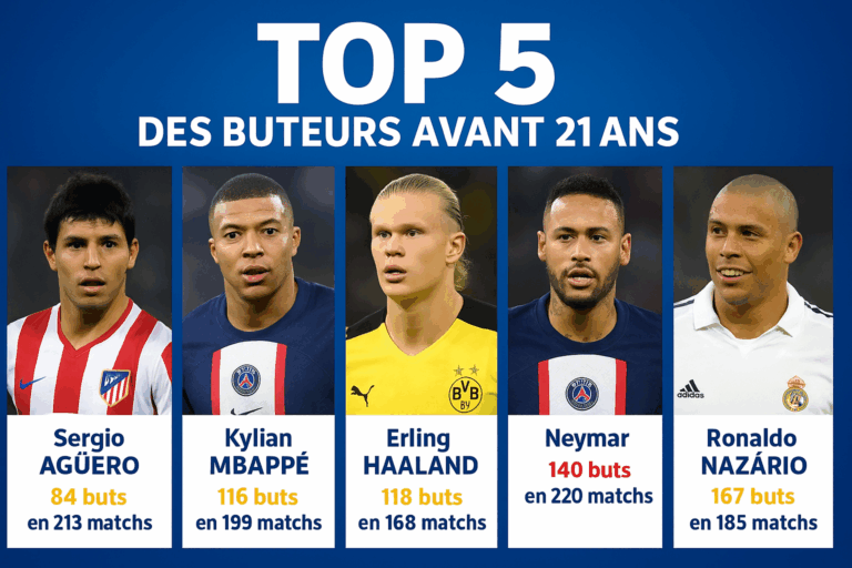 Les attaquants ayant marqué le plus de buts avant l’âge de 21 ans