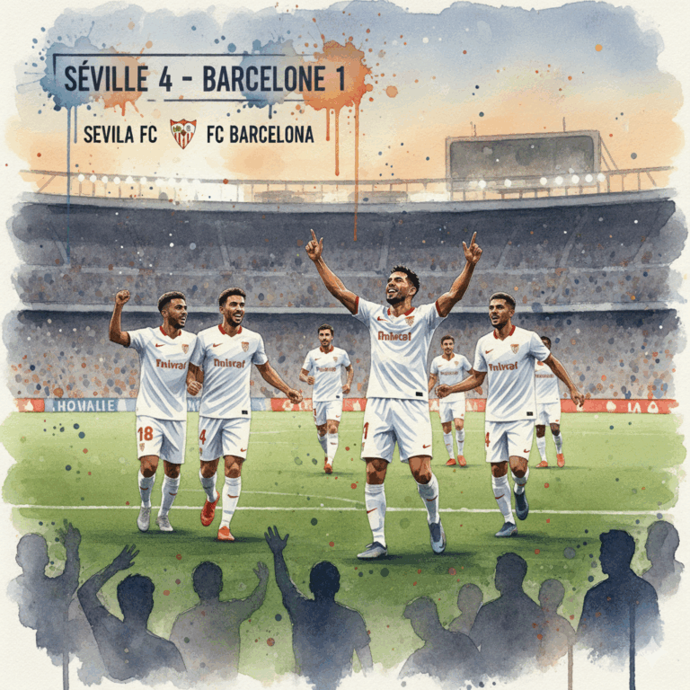 lourde défaite de Barcelone contre Séville.