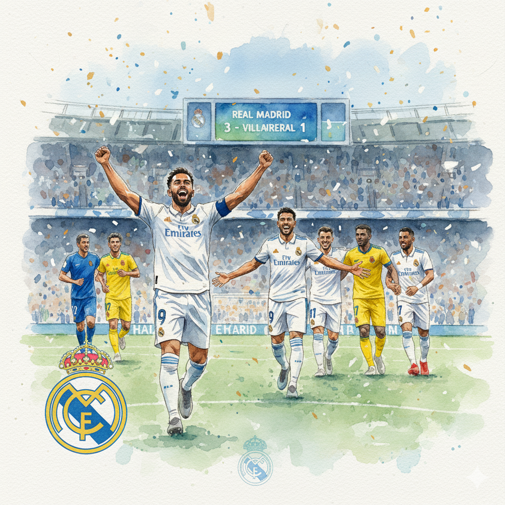 Liga: le Real Madrid s'impose contre Villarreal.