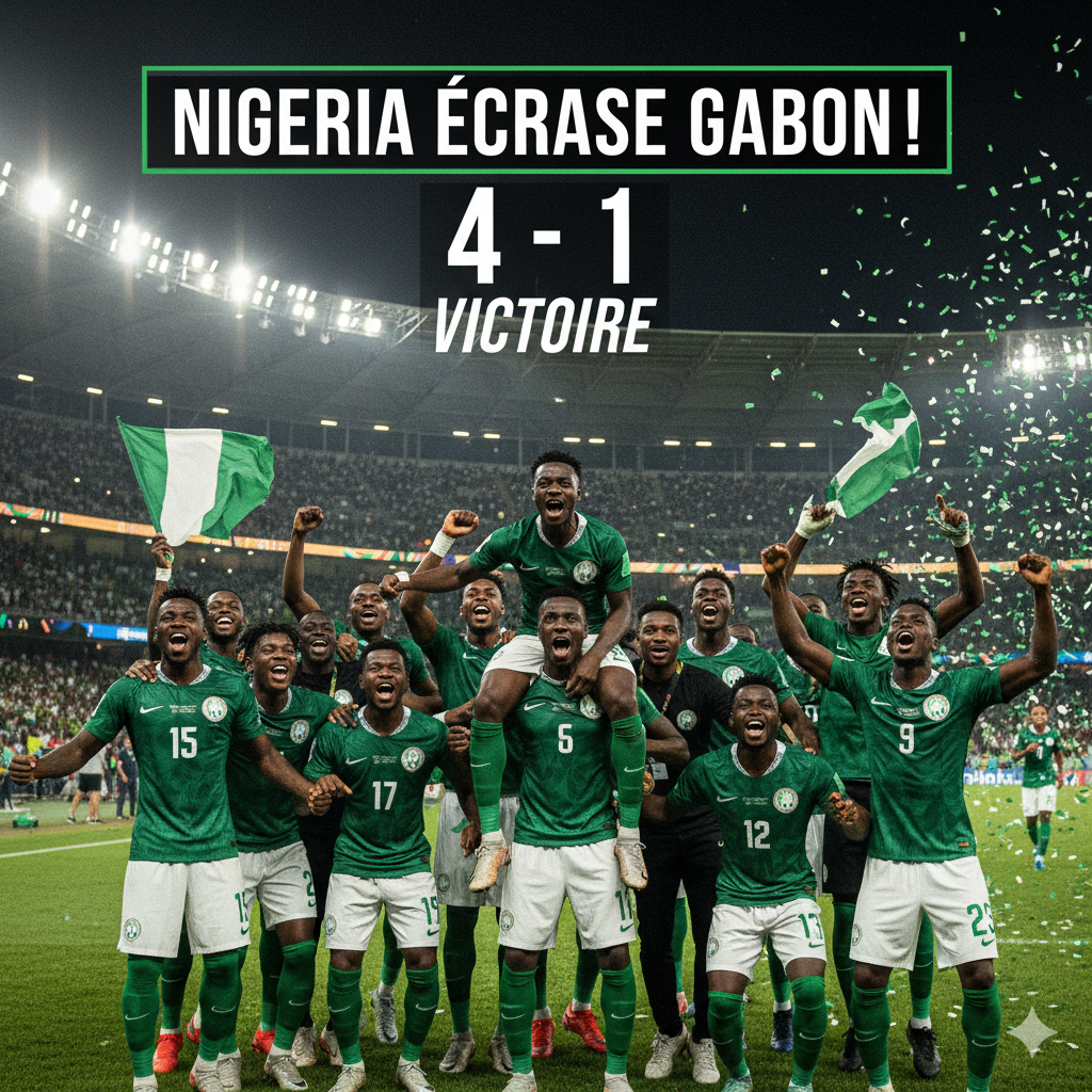 Le Nigeria s’impose face au Gabon et rêve encore du Mondial.