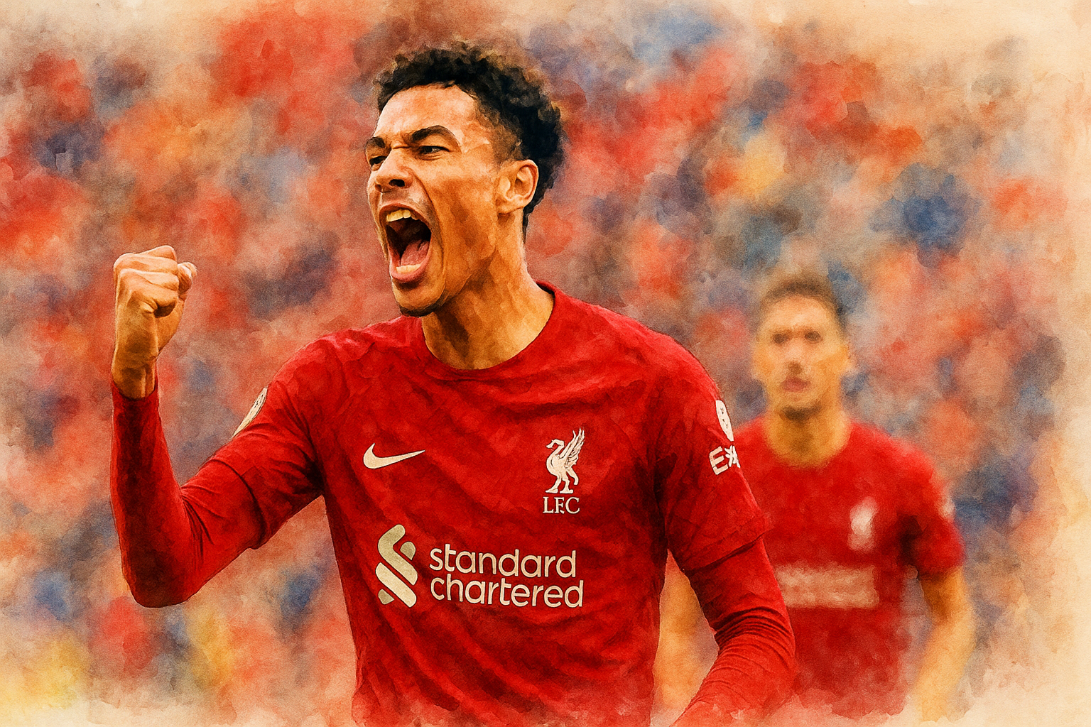 Hugo Ekitike célèbre son doublé avec Liverpool face à Brighton en Premier League