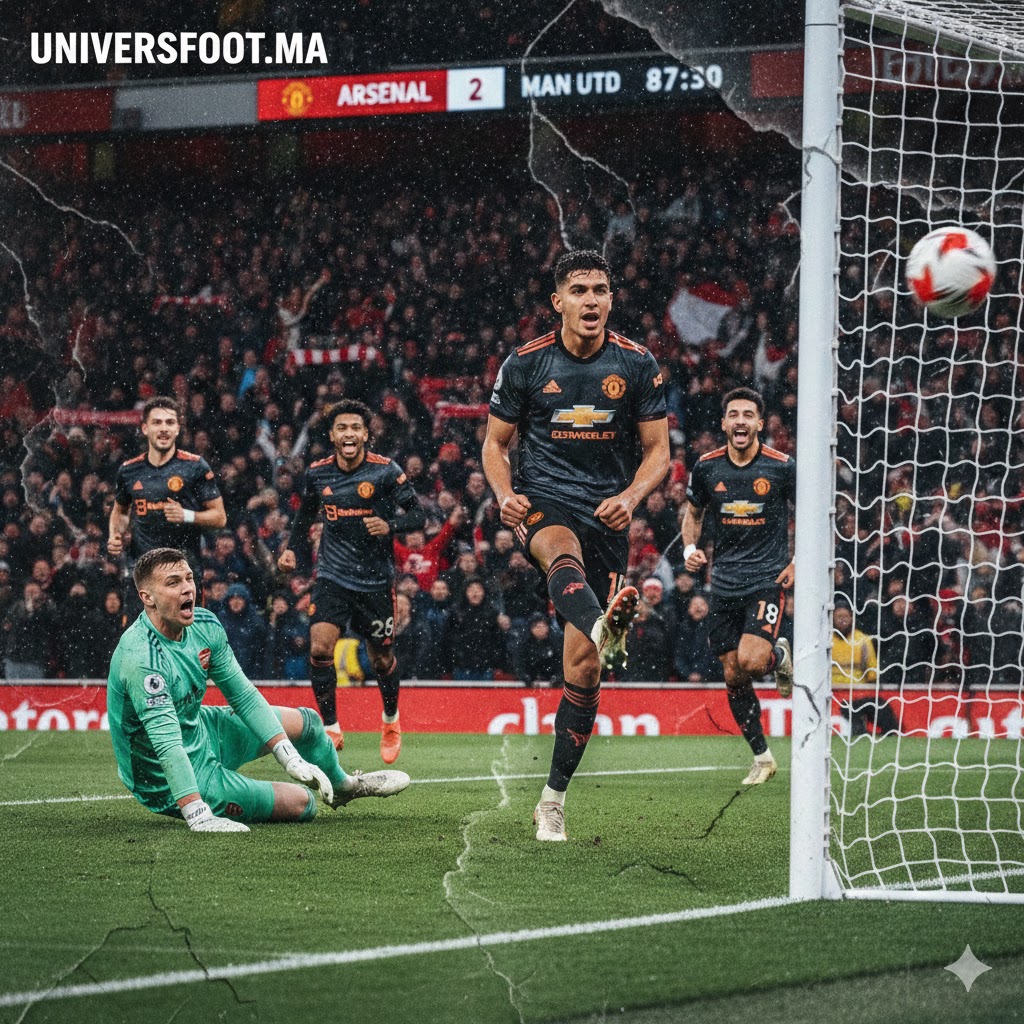 Manchester United célèbre un but décisif contre Arsenal lors de la 23ᵉ journée de Premier League.