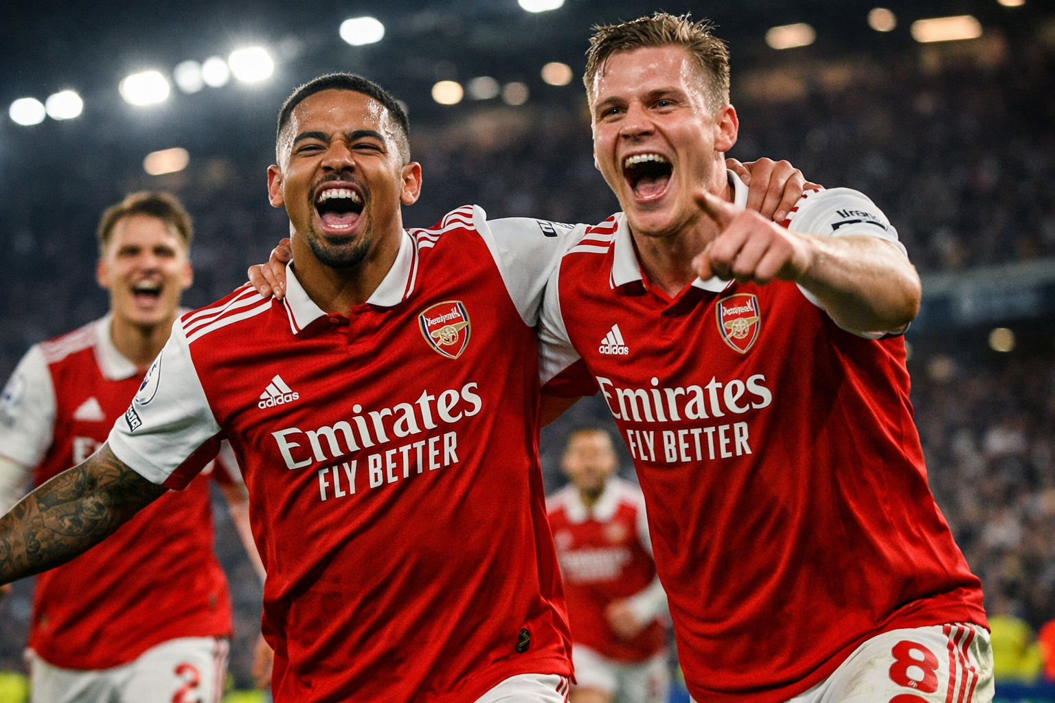 Arsenal célèbre un but face à Leeds United lors de sa victoire 4-0 en Premier League