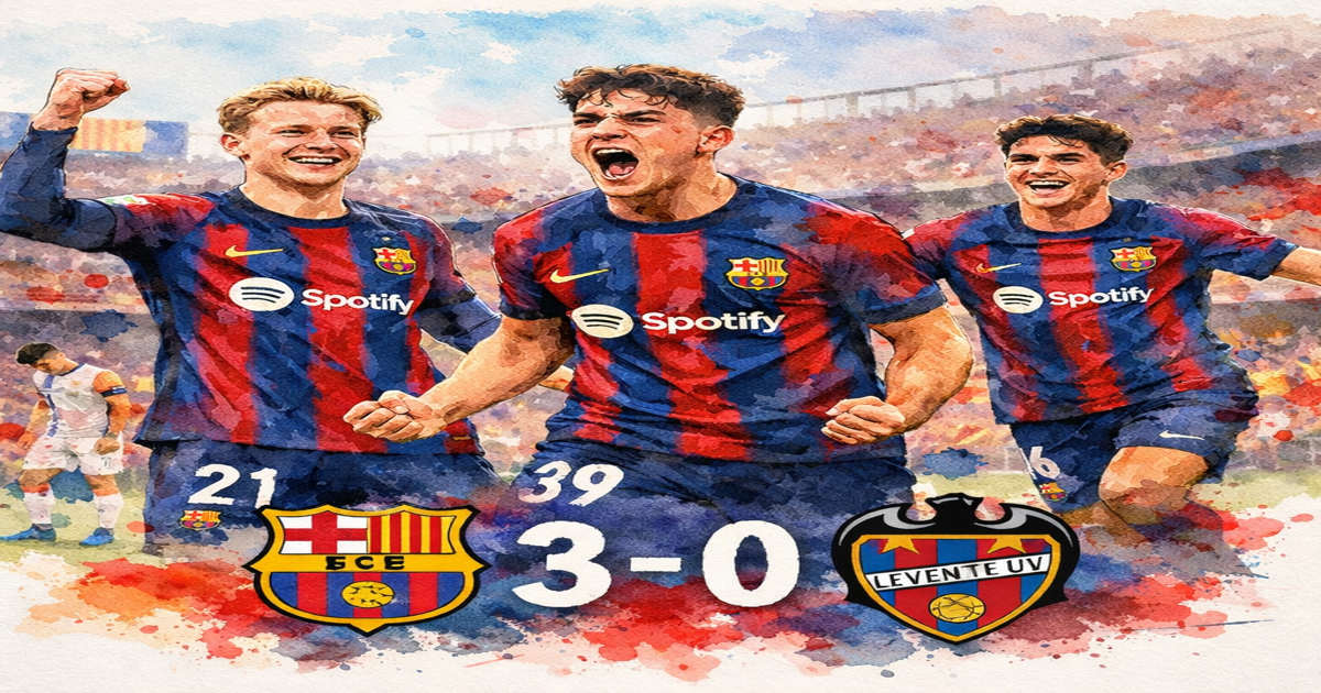 Barcelone célèbre sa victoire 3-0 contre Levante en Liga avec De Jong, Bernal et Fermín López