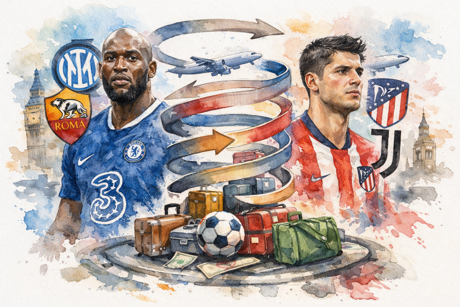 Romelu Lukaku et Álvaro Morata illustrant la spirale des prêts dans le football moderne