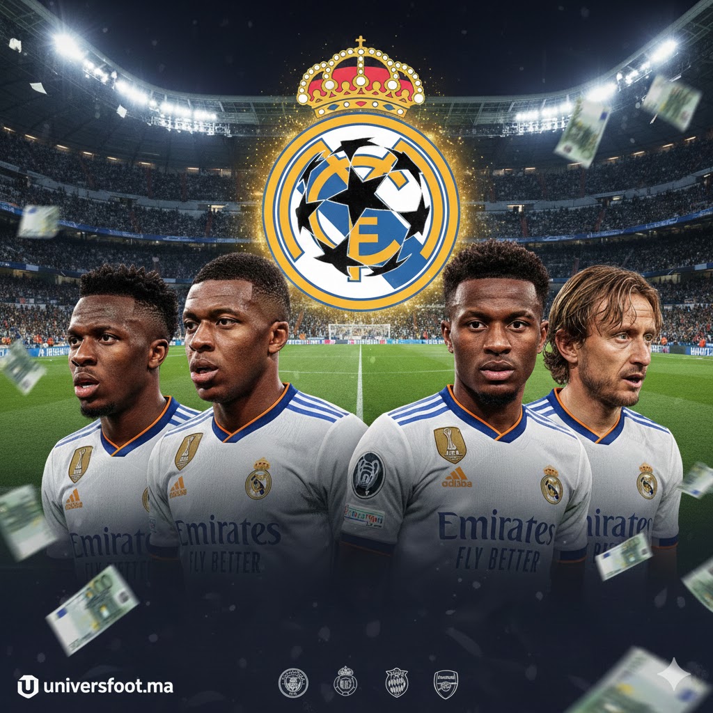 Joueurs du Real Madrid célébrant en Ligue des Champions 2025-2026
