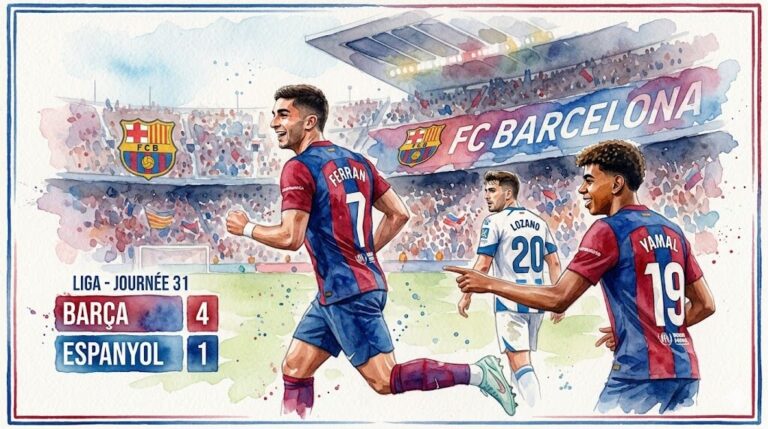 Lamine Yamal célébrant son but contre l'Espanyol Liga 2026