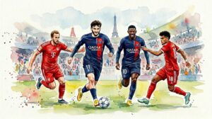 Joie des joueurs du PSG après le cinquième but.