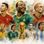illustration aquarelle de legendes de football