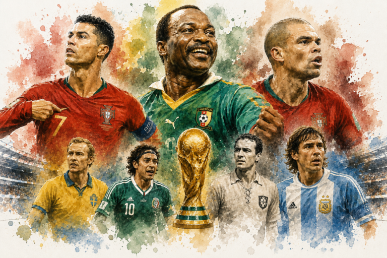 illustration aquarelle de legendes de football