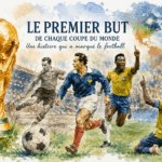 illustration aquarelle du trophee de la coupe du monde et de joueurs de football