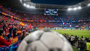 Joueurs espagnols célébrant leur qualification en finale du Mondial 2026 face à la France