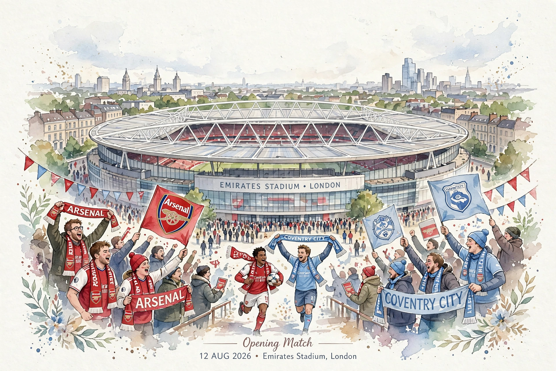Arsenal vs Coventry City ouverture Premier League 2026-2027 Emirates Stadium