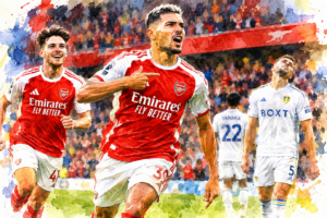 Arsenal face à Leeds United lors d’un match de Premier League remporté 2-1 par les Gunners