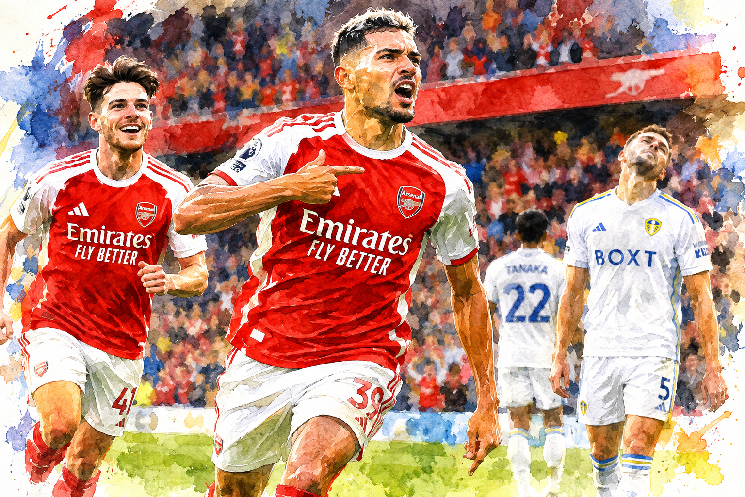 Arsenal face à Leeds United lors d’un match de Premier League remporté 2-1 par les Gunners