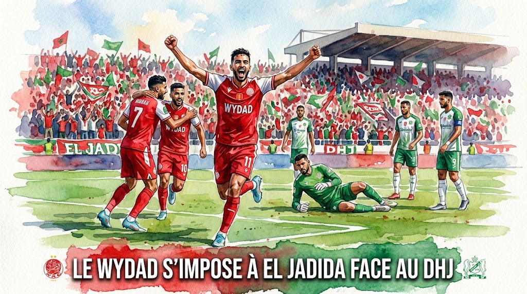 Le Wydad célèbre sa victoire face au Difaâ Hassani El Jadidi à El Jadida